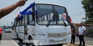 Realizan caravana de buses rusos en Chinandega y León