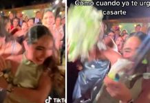 Casi se le rompe el brazo por pelear el ramo de flores en una boda Casi se le rompe el brazo por pelear el ramo de flores en una boda