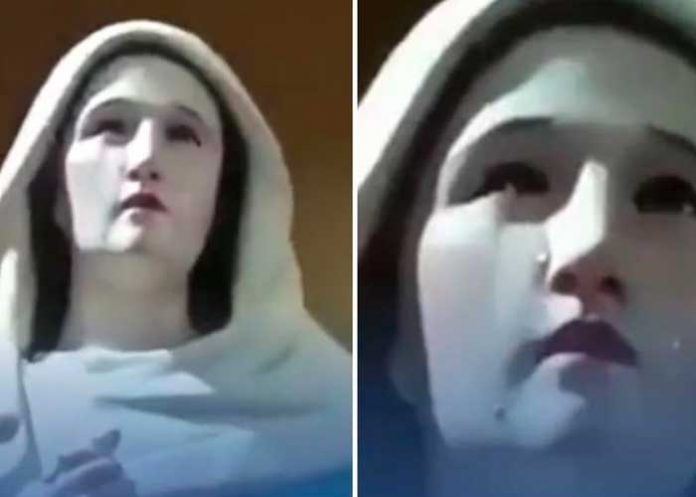 Sorprendentes imágenes de una estatua de la Virgen ‘llorando’