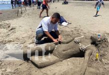 Foto: Playa de Paso Caballo fue el escenario del concurso departamental de escultura de arena / TN8