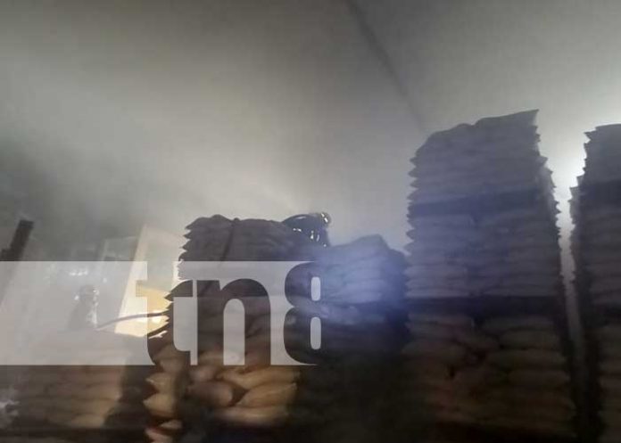 2 Foto: Fuerte incendio de una bodega productora de harina en Granada / TN8