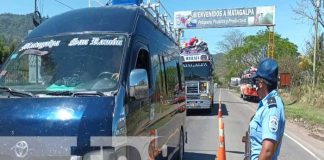 Agentes de tránsito refuerzan campaña para reducir los accidentes en Matagalpa.