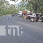 Brutal accidente dejó dos muertos en Crtra. Villa Sandino en Chontales Foto: Brutal accidente dejó dos muertos en Crtr. Villa Sandino en Chontales / TN8