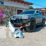 Colisión entre vehículos en Ocotal deja cuantiosos daños materiales Policía Nacional atenta al llamado en Ocotal