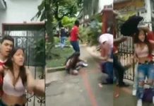 Mujer protege a novio ladrón de golpiza y también le toca