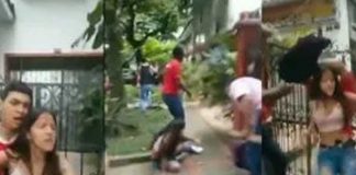 Mujer protege a novio ladrón de golpiza y también le toca