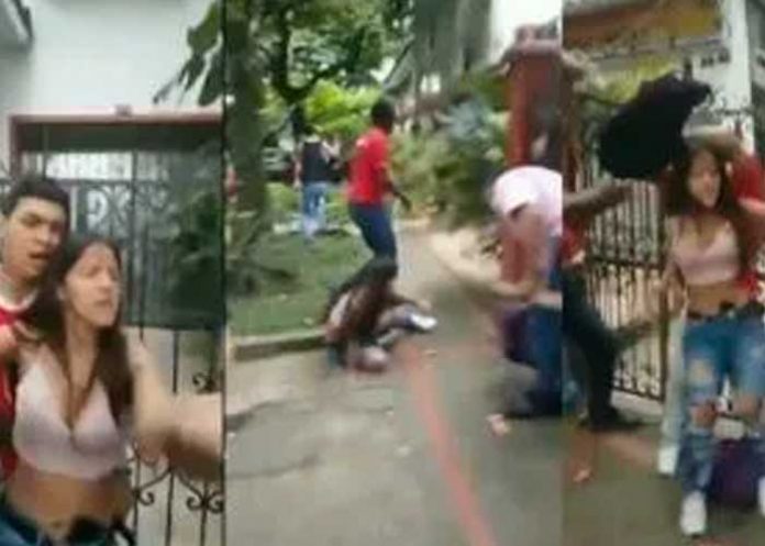 Mujer protege a novio ladrón de golpiza y también le toca