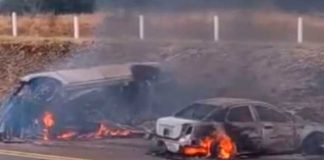 Seis personas murieron carbonizadas tras un brutal choque en México