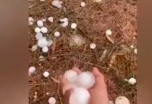 Apocalíptica tormenta de granizó tiñó de blanco el oeste de Arabia Saudita