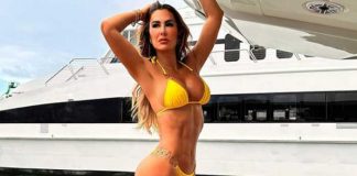 Ninel Conde presume sus atributos en hilos amarillos