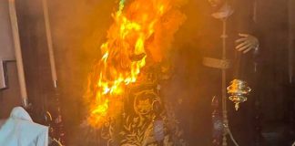 Desalojan iglesia en España tras arder una imagen de la Virgen