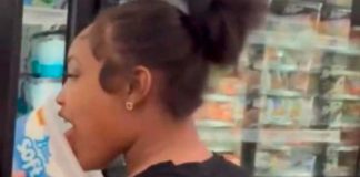 ¡Qué chanchada!: Pareja lame bote de helado en supermercado y no lo compran