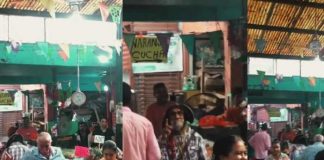 Al ritmo de una cumbia nicaragüense, se armó el bailongo en un mercado de México