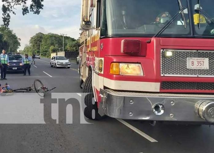 1 Foto: Ciclista brutalmente catapultado en accidente de tránsito en Diriamba / TN8