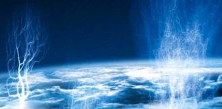 Escena apocalíptica en el cielo