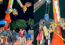 Personas quedan atrapadas en un juego mecánico de Metepec (Video) Personas quedan atrapadas en un juego mecánico de Metepec (Video)