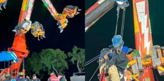 Personas quedan atrapadas en un juego mecánico de Metepec (Video)