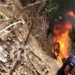 Motociclista se salva de morir calcinado en La Conquista, Carazo Motociclista se salva de morir calcinado en La Conquista, Carazo