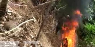 Motociclista se salva de morir calcinado en La Conquista, Carazo