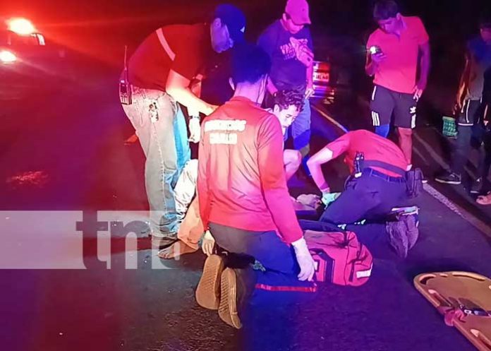 Peatón grave al ser impactado por vehículo en la Carretera Las Esquinas, San Marcos