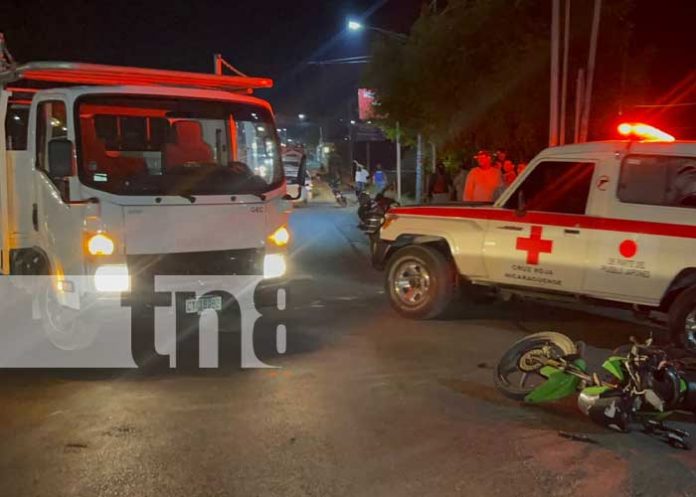 Con lesiones quedó un motociclista por accidente vial en Juigalpa