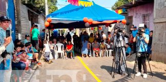 Alma inauguran calles asfaltadas en barrio Carlos Núñez, Distrito VII