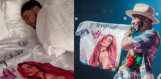 A Anuel AA le regalan camisas con el rostro de Karol G
