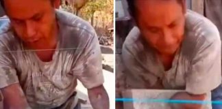 Albañil sin brazos sorprende por su habilidad para trabajar