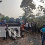 Vuelco de pesada rastra por imprudencia al volante en Pantasma, Jinotega Foto: Fuerte accidente con una rastra en Pantasma, Jinotega / TN8