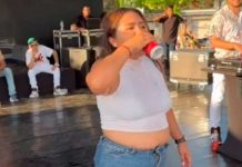 Video: Mujer sale hasta las chanclas en concurso de cerveza en Colombia
