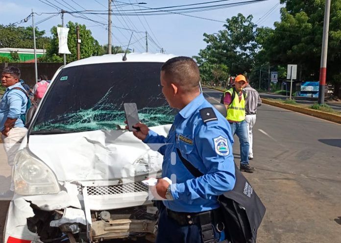 Reportan tres personas lesionadas por accidente de tránsito en Masaya