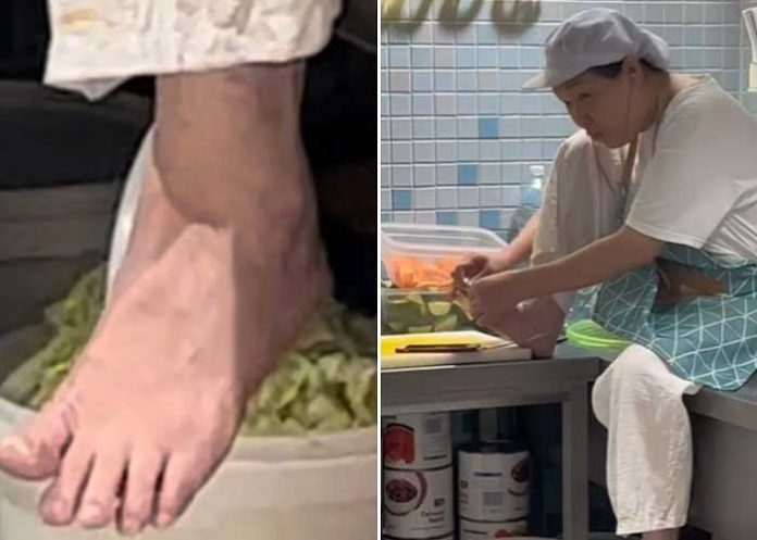 2 Sorprenden a cocinera de restaurante poniendo el