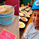 Un hombre aprovechó la promoción buffet, hartandosé 15 platos y lo echan