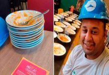 Un hombre aprovechó la promoción buffet, hartandosé 15 platos y lo echan