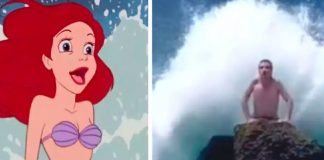Chavalo se cree "La Sirenita" y recrea icónica escena en el mar