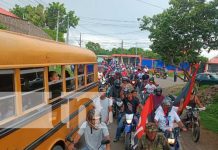 Caminata en honor al 44 aniversario del repliegue hacia San Gregorio, Diriamba