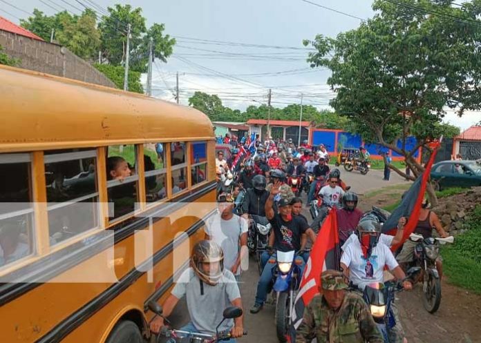 Caminata en honor al 44 aniversario del repliegue hacia San Gregorio, Diriamba