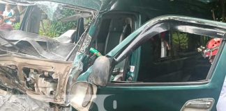 Foto: Choque en Jinotepe entre interlocal y bus de transporte de zona franca / TN8