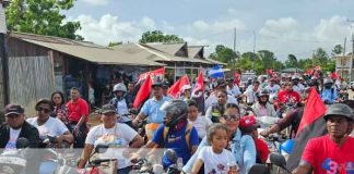 Caravana en respaldo a la Revolución Sandinista en Bilwi