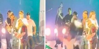 Seguridad de Peso Pluma saca volando a fan del escenario