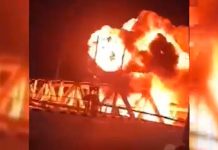 Gran explosión al colisionar un tren y un camión en Indonesia