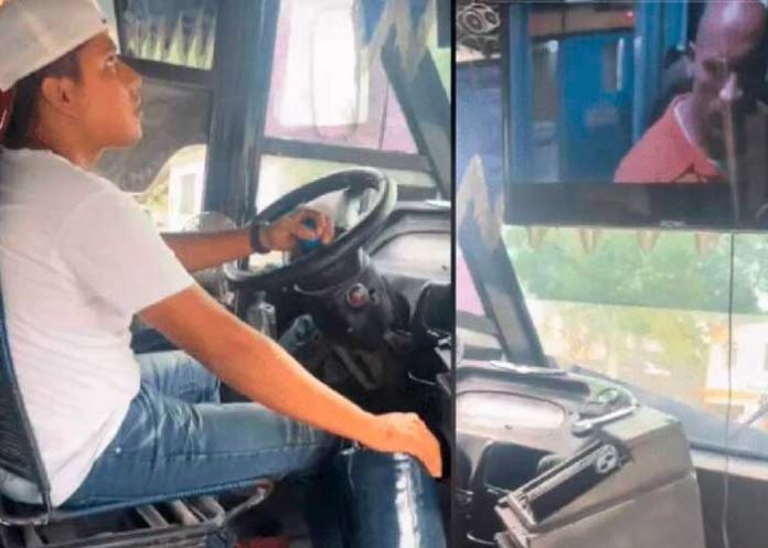 “Chofer entretenido” Irresponsable maneja mientras ve una película