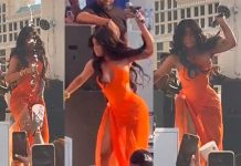 Se enfureció Cardi B: En pleno concierto le avienta micrófono a una fan Se enfureció Cardi B: En pleno concierto le avienta micrófono a una fan