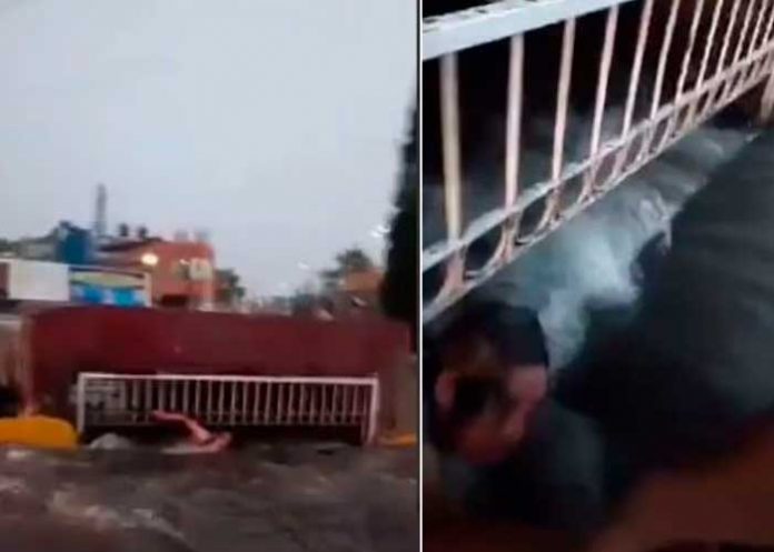 En vivo: Reportero salva a indigente de morir ahogado (Video)