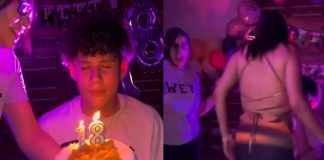 Muchos quisieran tener una madre como esta, le llevó una bailarina exótica
