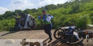 Universitario y mensajero vivos para contarla tras violento accidente en Managua