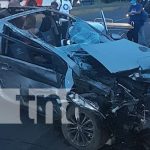 ¡Iban con tequila! Tres lesionados tras choque en Crtra. Granada-Masaya Foto: Accidente de tránsito en la carretera Granada-Masaya / TN8