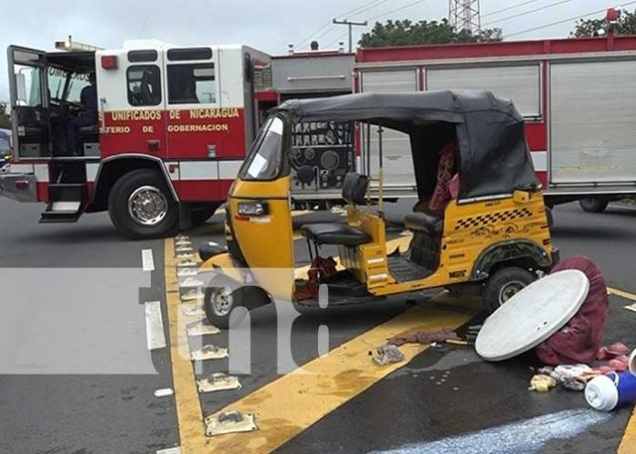 Foto: Choque entre vehículo y mototaxi en Diriamba / TN8