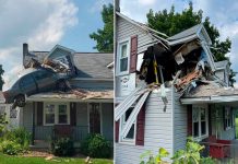 «El carro volador» Se estrelló en el segundo piso de una casa en EEUU "El carro volador" Se estrelló en el segundo piso de una casa en EEUU