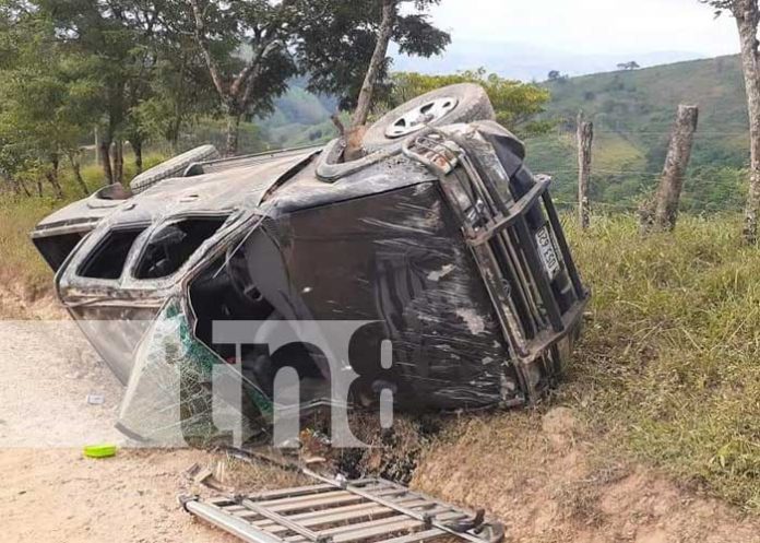 Foto: Dos personas resultaron lesionadas tras fuerte impacto en Wiwilí, Jinotega / TN8